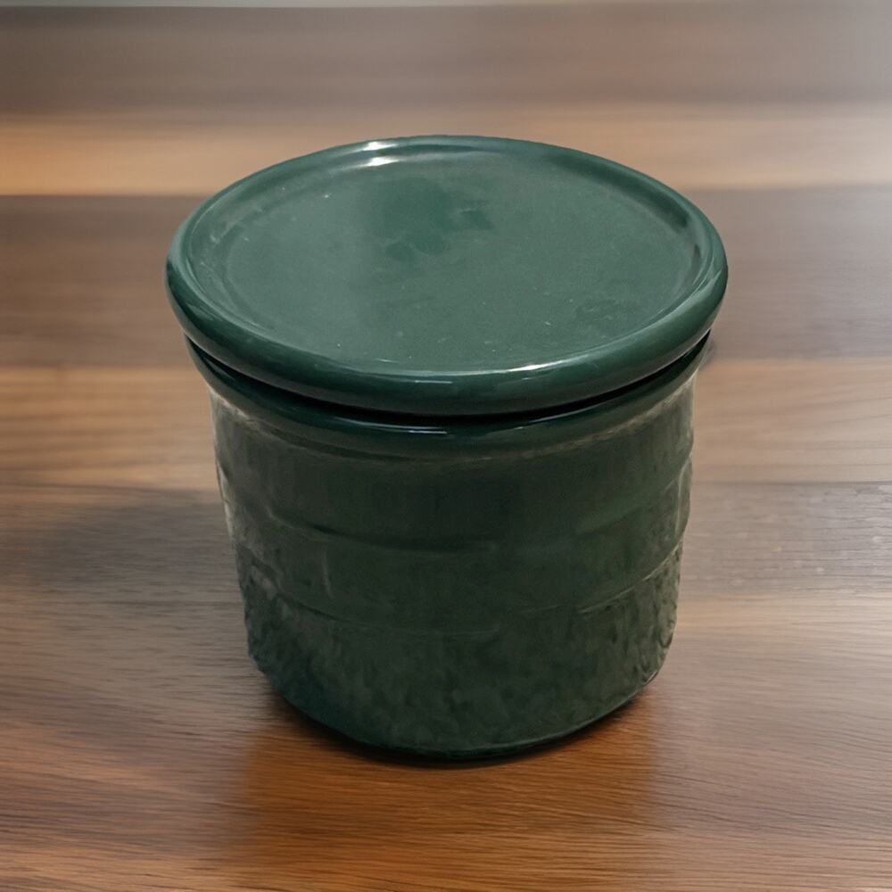 Longerberger Pottery Woven Traditions Ceramic Crock With‎ Lid Ivy Green
